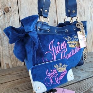 Juicy Couture The Key To Juicy Regal Blue Tote Bag with Matching Wallet